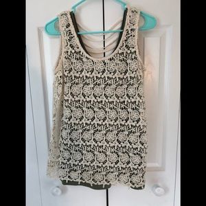 Maurices green and tan tank